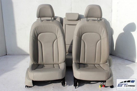 AUDI Q5 FOTELE KOMPLET FOTELI siedzeń siedzenia fotel tapicerka 8R skóra kolor szary USA fotel siedzenie tapicerka kanapa SKÓRA