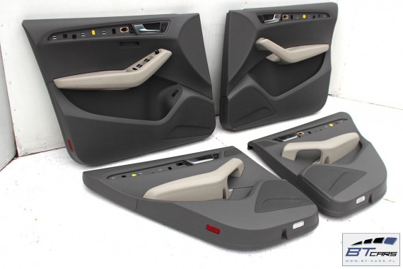 AUDI Q5 FOTELE KOMPLET FOTELI siedzeń siedzenia fotel tapicerka 8R skóra kolor szary USA fotel siedzenie tapicerka kanapa SKÓRA