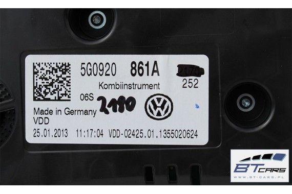 VW GOLF 7 VII ZEGARY LICZNIKI DIESEL 5G0920861A 5G0 920 861 A ZEGAR LICZNIK WYŚWIETLACZ WIELOFUNKCYJNY MEDIUM ZESTAW WSKAŹNIKÓW