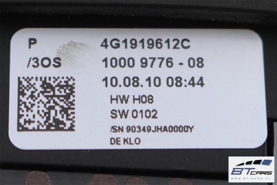 AUDI A7 ZESTAW MMI 3G+ MONITOR CZYTNIK PANEL 4G1919612C 4G0035670A 4G0919601G 4G10350670 wyświetlacz gałka touchpad sd navi sim