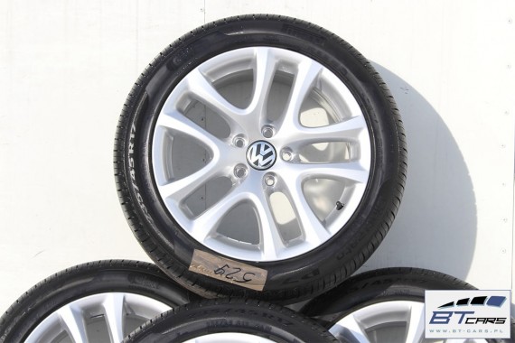 VW SCIROCCO EOS PASSAT FELGI 17 cali OPONY LATO KOŁA felga 1K8601025B  8J*17H2 ET41 opona Pirelli Cinturato P7 235/45/17 94W