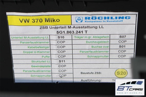 VW GOLF 7 VII TUNEL ŚRODKOWY + PODŁOKIETNIK 5G 5G1863241 5G1 863 241 TUNEL Z PODŁOKIETNIKIEM welur kolor czarny 5G0864207