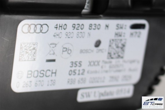 AUDI A8 S8 ZEGARY 4H0920830N LICZNIK 4H0920830N BENZYNA 4H D4 4H0 920 830 N BENZYNOWY ACC NIGHT VISION WYŚWIETLACZ 4H0920830N