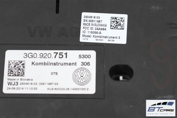 VW PASSAT B8 ZEGARY LICZNIKI DIESEL 3G0 920 751 3G0920751 ZEGAR LICZNIK WYŚWIETLACZ WIELOFUNKCYJNY COLOUR ZESTAW WSKAŹNIKÓW