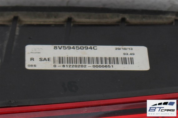 AUDI A3 SEDAN LAMPY TYLNE LED TYŁ USA 8V5945093C 8V5945094C 8V5945095C 8V5945096C 8V5 945 093 C 8V5945093J 8V5945094J 8V5945093C