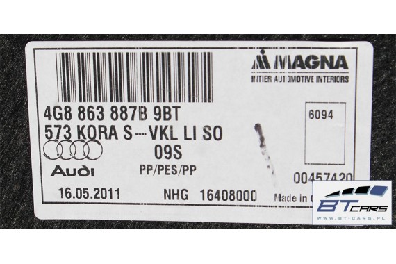 AUDI A7 BOCZEK + DYWAN BAGAŻNIKA 4G8863887B 4G8863888B 4G8863471 4G8863463A 4G boczki bagażnik tapicerka 4G8863887B 4G8863888B