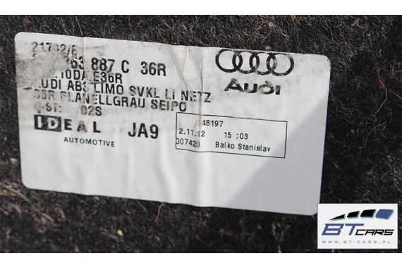AUDI A3 SEDAN BAGAŻNIK PODŁOGA + BOCZEK 8V5863887C 8V5863888A 8V5863463 boczki tapicerki 8V5863887 8V5863888 8V5863463 8V