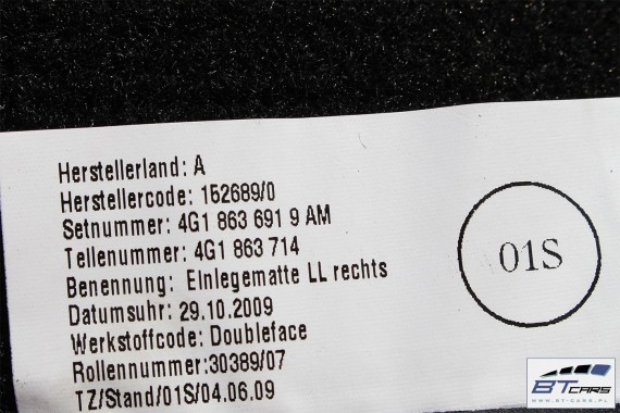 AUDI A6 A7 FL DYWANIKI PODŁOGI 4G1863691 4G0864450 wycieraczki 4G0864450 4G1 863 691 QA5 czarny 4G1863691 4G0864450 4G1863691