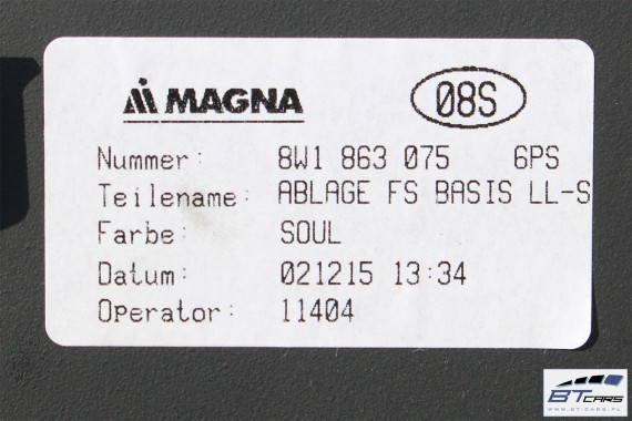AUDI A4 A5 SCHOWEK KONSOLI LEWY 8W1863075 8W1863075D 8W1 863 075 8W1863075 6PS - czarny (soul) 8W1863075 8W1863075 8W1863075 f5