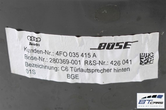 AUDI A6 GŁOŚNIKI NAGŁOŚNIENIE BOSE KOMPLET 4F 4F0035412B 4F0035399A 4F0035411B 4F0035415A 4F9035411 4F0 035 399 A 4F0 035 412 B