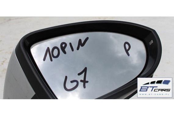 VW GOLF 7 VII LUSTERKO PRAWE DRZWI 10 PIN zewnętrzne pinów kabli przewodów 10pin Kolor: LA7W - srebrny refleks metalik