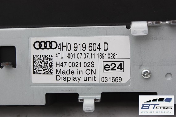 AUDI A8 MONITOR 8'' WYSWIETLACZ LCD 8 CALI 4H0919604D 4H0919604C 4H0919604E 4H0919604B 4H0919604G 4H0919604H 4H0919604 4H0919604