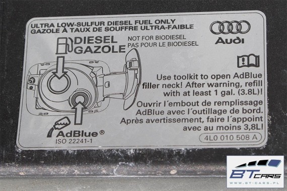 AUDI Q5 8R KLAPKA WLEWU PALIWA + KOREK 8R0809999B 8R0 809 999 B LX1Y - srebrny (cuveesilber ) 8R0809907 8R0809907A 8R0 809 907 A