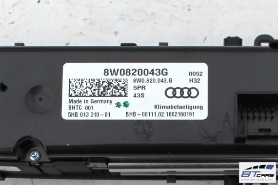 AUDI A4 A5 Q5 PANEL KLIMATYZACJI KLIMY 8W0820043G 8W0820043T 8W0820043AP moduł sterownik nawiewu klimy 8W0 820 043 8W0820043G 8W