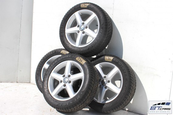 VW GOLF 7 VII FELGI 16 cali OPONY ZIMA KOŁA felga 5G0071496 6J*16H2 ET48 opona Dunlop SP Winter Sport 4D 205/55/16 91H 5G zimowe