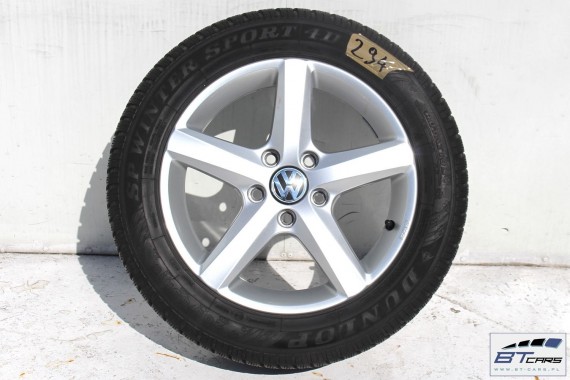 VW GOLF 7 VII FELGI 16 cali OPONY ZIMA KOŁA felga 5G0071496 6J*16H2 ET48 opona Dunlop SP Winter Sport 4D 205/55/16 91H 5G zimowe