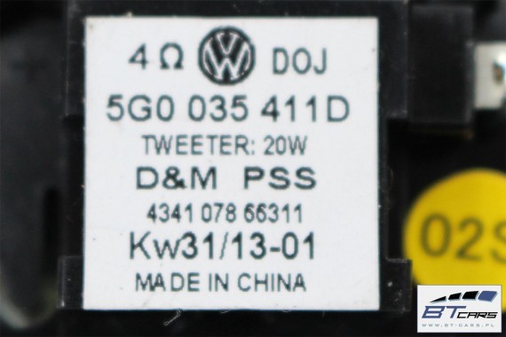 VW GOLF 7 , SPORTSVAN GŁOŚNIK GŁOŚNIKI 5G0035453 / G 5G0035411D 5G0035412B 5G0 035 453 / G 5G0 035 411 D / 412 / 412 B komplet