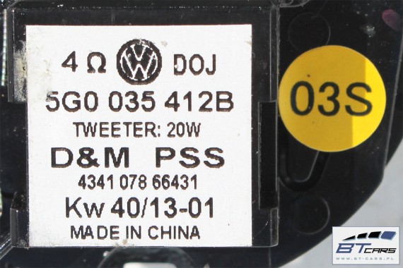 VW GOLF 7 , SPORTSVAN GŁOŚNIK GŁOŚNIKI 5G0035453 / G 5G0035411D 5G0035412B 5G0 035 453 / G 5G0 035 411 D / 412 / 412 B komplet