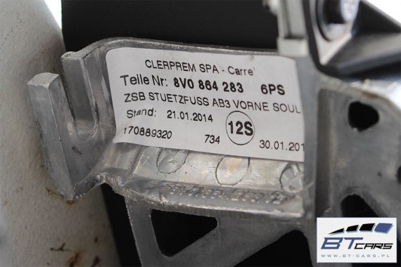 AUDI A3 TUNEL + PODŁOKIETNIK SKÓRA 6PS - czarny 8V1863241 8V0864283 8V1 863 241 komplet z podłokietnikiem 8V1863241J 8V1863241