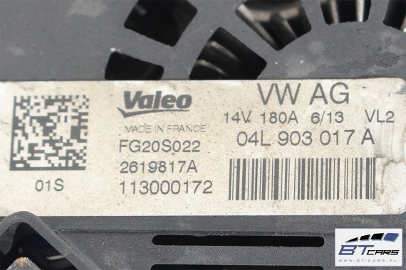 AUDI A4 A5 A6 Q5 ALTERNATOR 2.0 TDi 04L903017A 04L903017AX VALEO 180A 14V 04L 903 017 A FG20S022 2619817A 04L903017A 04L903017A