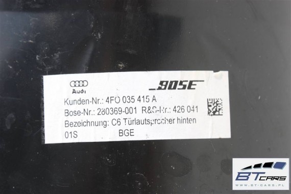 AUDI A6 SEDAN GŁOŚNIKI ZESTAW BOSE 4F 4F0035415A 4F0035399A 4F0035412B 4F0035411B 4F0035411D 4F0035381C 4F5035361 4F0035382C