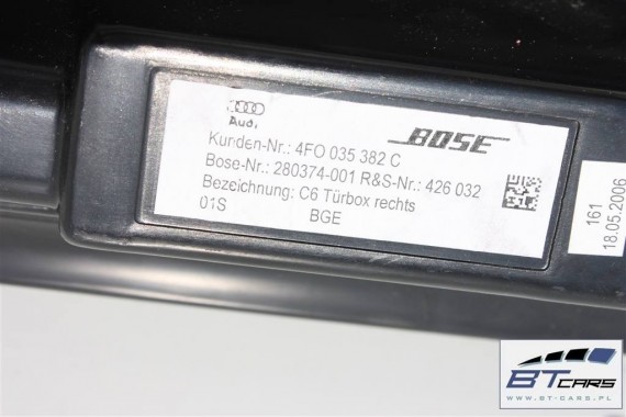 AUDI A6 SEDAN GŁOŚNIKI ZESTAW BOSE 4F 4F0035415A 4F0035399A 4F0035412B 4F0035411B 4F0035411D 4F0035381C 4F5035361 4F0035382C