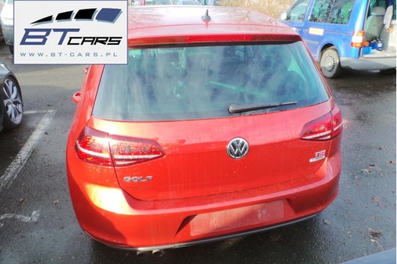 VW GOLF 7 VII TYŁ ZDERZAK tylny + KLAPA BAGAŻNIKA + LAMPY lampa Led Kolor: LA3X - czerwony (sunset red metallic) 5G KOMPLETNY