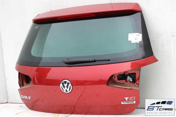 VW GOLF 7 VII TYŁ ZDERZAK tylny + KLAPA BAGAŻNIKA + LAMPY lampa Led Kolor: LA3X - czerwony (sunset red metallic) 5G KOMPLETNY
