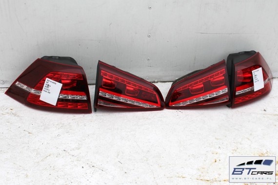 VW GOLF 7 VII TYŁ ZDERZAK tylny + KLAPA BAGAŻNIKA + LAMPY lampa Led Kolor: LA3X - czerwony (sunset red metallic) 5G KOMPLETNY