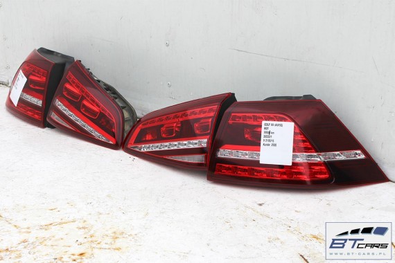 VW GOLF 7 VII TYŁ ZDERZAK tylny + KLAPA BAGAŻNIKA + LAMPY lampa Led Kolor: LA3X - czerwony (sunset red metallic) 5G KOMPLETNY