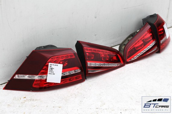 VW GOLF 7 VII TYŁ ZDERZAK tylny + KLAPA BAGAŻNIKA + LAMPY lampa Led Kolor: LA3X - czerwony (sunset red metallic) 5G KOMPLETNY