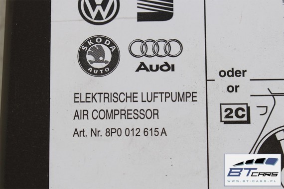 AUDI VW SEAT SKODA POMPKA DO KÓŁ OPON 8P0012615A kompresor sprężarka powietrza 8P0 012 615 A 8P0012615A 2.0-2.5 BAR 8P0012615A