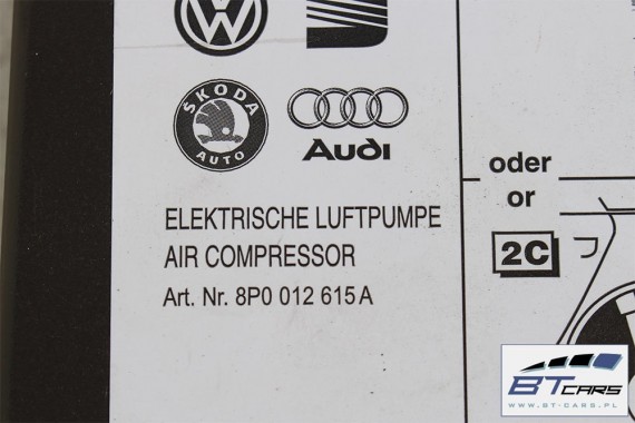 AUDI VW SEAT SKODA POMPKA DO KÓŁ OPON 8P0012615C kompresor sprężarka powietrza 8P0 012 615 C A 8P0012615A 2.0-2.5 BAR