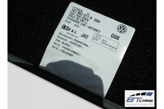 VW GOLF 5 6 JETTA DYWANIKI WYCIERACZKI PODŁOGI 1K1863011R 1K1863011B 1K1863011K 1K1 863 011 K 1K1863011B 1K1863011D 1K1863011M