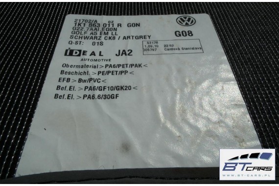 VW GOLF 5 6 JETTA DYWANIKI WYCIERACZKI PODŁOGI 1K1863011R 1K1863011B 1K1863011K 1K1 863 011 K 1K1863011B 1K1863011D 1K1863011M