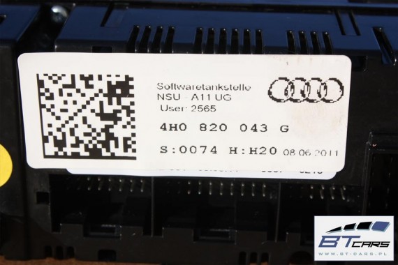 AUDI A8 PANEL KLIMATYZACJI KLIMY 4H0820043G 4H0 820 043 G 4H0820043D 4H0820043K moduł sterownik 4H0820043D 4H0820043G 4H0820043K
