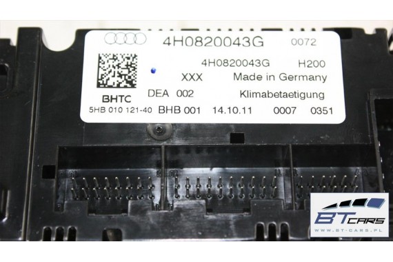 AUDI A8 PANEL KLIMATYZACJI KLIMY 4H0820043G 4H0 820 043 G 4H0820043D 4H0820043K moduł sterownik 4H0820043D 4H0820043G 4H0820043K