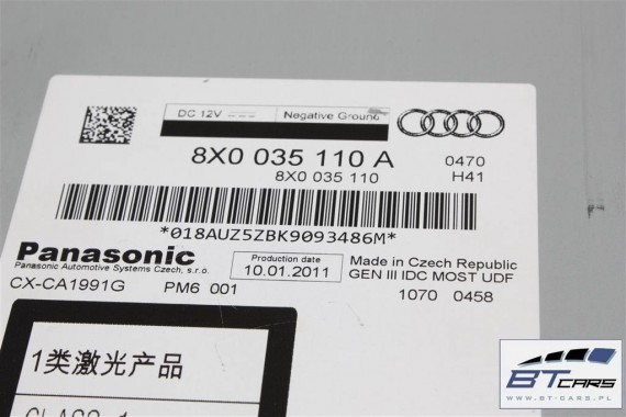 AUDI A1 A3 A4 A5 A6 A7 Q3 Q5 TT  ZMIENIARKA CD 8X0035110A 8X0 035 110 A 8X0035110AX PANASONIC 8X0035110A 8X0035110A 8X0035110AX
