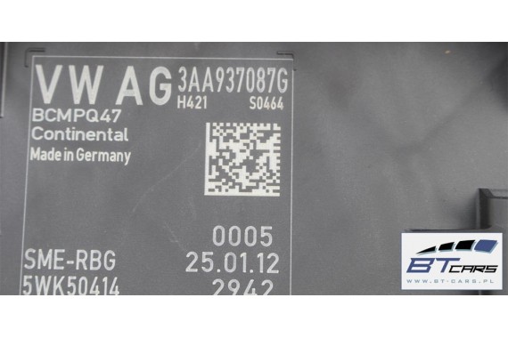 VW PASSAT B7 CC MODUŁ STEROWNIK BORDNETZ BCM 3AA 937 087 G 3AA937087G MOCY ZASILANIA 3AA937087G 3AA937087G 3AA937087G 3AA937087G