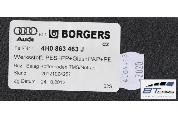 AUDI A8 LIFT BOCZEK DYWAN BAGAŻNIKA TAPICERKA 4H0863879 4H0863880 4H0863471 4H0863463 4H D4 boczki bagażnik tapicerka