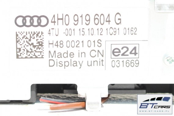 AUDI A8 MONITOR WYSWIETLACZ EKRAN LCD MMI 8 CALI 4H0919604G 4H0 919 604 G 4H D4 2010-2017
