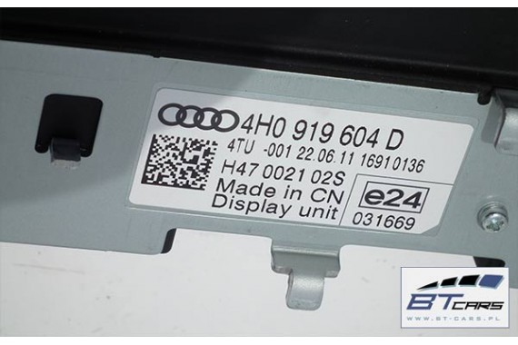 AUDI A8 CZYTNIK + MONITOR + PANEL+ GATEWAY 3G 4H0 4H0035670G 4H0919604D 4H1919600H 4H0035670G 4H0919604D 4H1919600H 4H0035670G