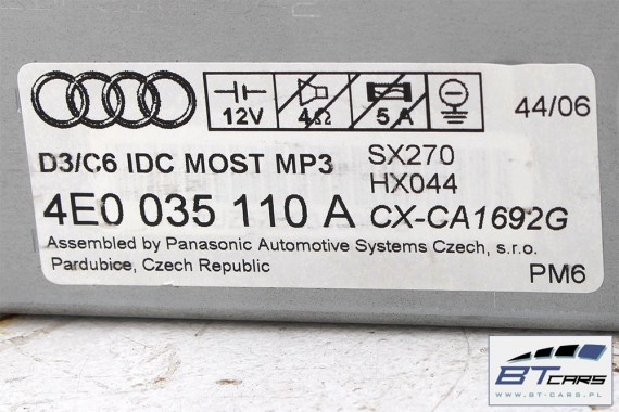 AUDI A6 A8 Q7 ZMIENIARKA CD MP3 4E0035110A 4E0910110A 4E0057110A 4E0057110C 4E0910110A 4E0910110B 4E0910110C