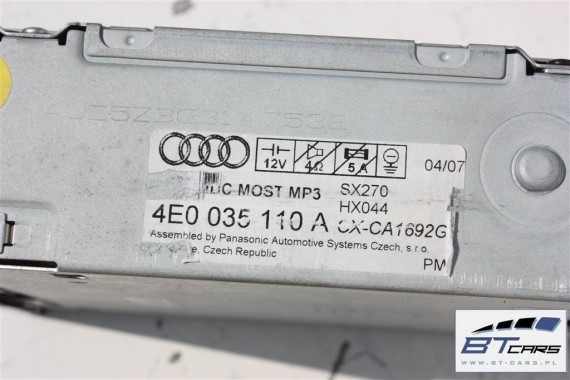AUDI A6 A8 Q7 ZMIENIARKA CD MP3 4E0035110A 4E0910110A 4E0057110A 4E0057110C 4E0910110A 4E0910110B 4E0910110C
