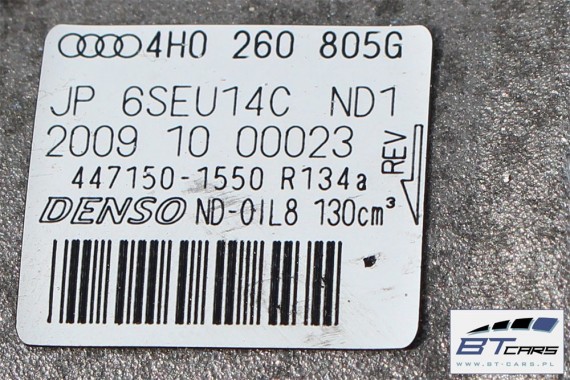 AUDI A8 POMPA SPRĘŻARKA KLIMATYZACJI KLIMY 4H0260805G 4H0 260 805 G SPRĘZARKA KOMPRESOR 4H D4 2010-2017 4H0260805G 4H0260805G