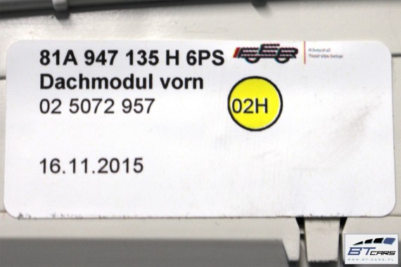 AUDI Q2 LAMPKA PODSUFITKI 6PS czarna 81A947135H 81A 947 135 H oświetlenie kabiny 6PS czarny (soul) 81A947135H  81A947135H Q3 F3