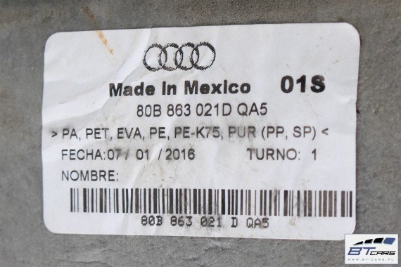 AUDI Q5 WYKŁADZINA DYWAN PODŁOGI 80B863021D 80B863021 80B863021 80B863021K 80B863021M 80B863021P 80B863021 80B863021R QA5 czarny