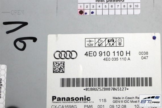 AUDI A4 A5 A6 A8 Q5 Q7 ZMIENIARKA CD 4E0910110H 4E0035110A 4E0057110H MP3 4E0910110B 4E0910110A 4E0910110C 4E0910110H 4E0035110