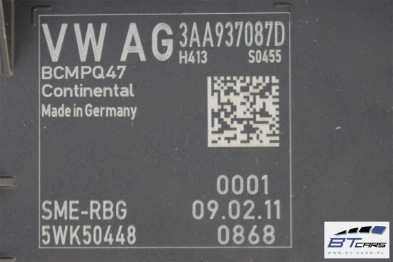 VW PASSAT CC MODUŁ STEROWNIK BORDNETZ BCM 3AA937087D 3AA 937 087 MOCY XENON ZASILANIA STEROWNIKI 3AA937087D 3AA937087D 3AA937087