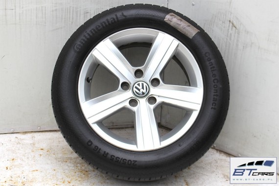 VW GOLF 7 VII 7 SPORTSVAN FELGI 16 OPONY LETNIE KOŁA felga 5G0601025P 6,5J*16H2 ET46 opona Continental Conti.eContact 205/55/16